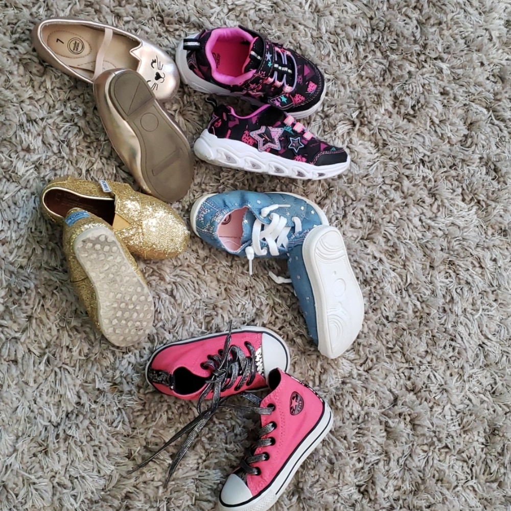 Toddler Girl Size 7 Spring Summer Shoes Bundle